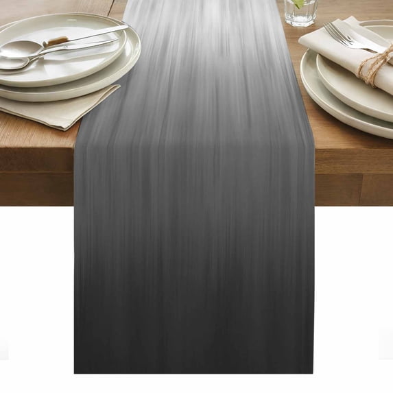 Grey Ombre Table Runner - 108 Inch Long, Kitchen Dining Table Runner Dresser Scarves, Contemporary Gradient Abstract Art Farmhouse Decor for Coffee Tables Wedding Party Banquet