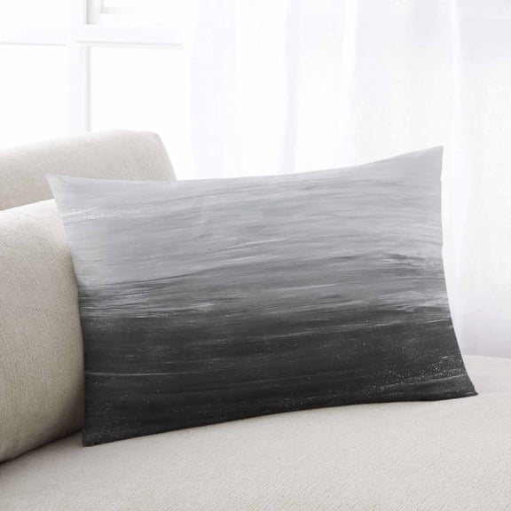 Grey Ombre Throw Pillow Covers, Modern Abstract Art Ocean Oil Painting Soft Breathable Pillow Cases with Invisible Zipper for Sleeping, Standard Pillowcases for Couch Bed Sofa Chair 20x26 Inches