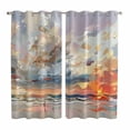 thumbnail image 1 of Grey Orange Coastal Kitchen Curtains 84 Inch Length, Oil Painting Modern Abstract Art Grommet Top Bedroom Living Room Curtains, Light Filtering Cafe Curtain Drapes 2 Panels Set 104''x84'', 1 of 9