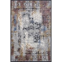 Grey Oriental Area Rugs for Living Room Washable Rugs Boho Moroccan Area Rug Soft Neutral Geometric Bohemian Carpet Distressed Indoor Rug for Bedroom Dining Room Office Foldable Nonslip Rug