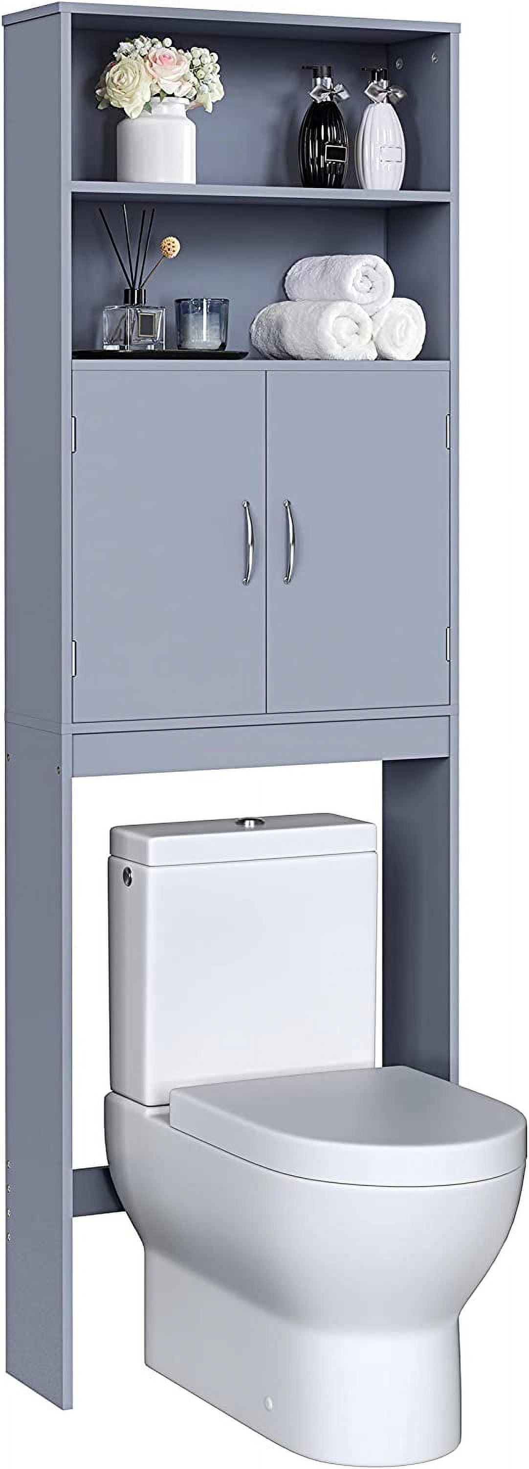 Grey OverTheToilet Storage Taller Bathroom Organizer with