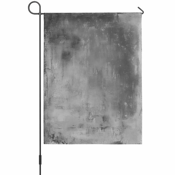 Grey Paint Garden Flag 12 x 18 Inches, Abstract Retro Dark Grey Paint Weather Proof Outdoor Patio Flags Double Sided Small Garden Decoration for Yard Outside Home