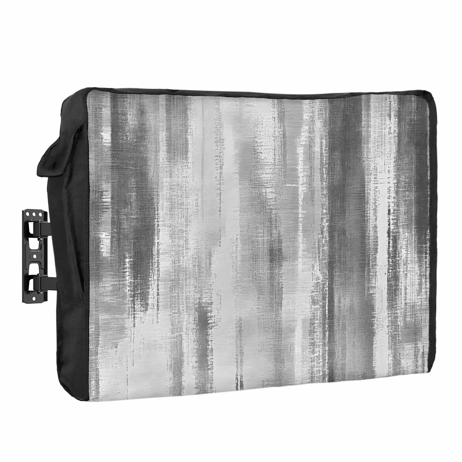 Grey Paint Waterproof Outdoor TV Cover, Modern Abstract Dark Grey ...