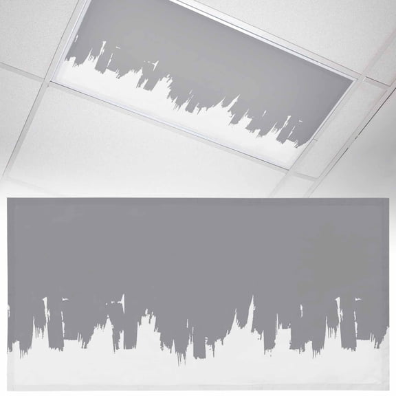 Grey Painting Fluorescent Light Covers Abstract Art Grey Painting Magnetic Light Filters Ceiling Lighting Panel Shade for Classroom Office Home 2 x 4 ft, 1 Pack