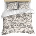 thumbnail image 1 of Grey Paisley Bedding 3 Piece Duvet Cover Set Twin Size, Boho Flower Botanical Leaf Branch Soft Microfiber Comforter Cover with Zipper Closure & Pillowcases, Wrinkle & FadeResistant Quilt Cover, 1 of 9