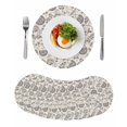 thumbnail image 1 of Grey Paisley Round 15 Inch Placemats Set of 8, Boho Flower Botanical Leaf Branch HeatResistant Non Slip Place Mats for Dining Table, Wipeable Braided Kitchen Table Mats for Housewarming, 1 of 9