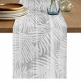 thumbnail image 1 of Grey Palm Leaves Table Runner 108 Inches, Summer Tropical Botanical Coastal Bed Runner Dresser Scarves Tabletop for Indoor Outdoor Parties/Ceremony/Banquet, 13"x 108", 1 of 9
