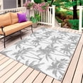 thumbnail image 1 of Grey Palm Tree Outdoor Rug for Patio/Deck/Porch, Non-Slip Large Area Rug 6 x 9 Ft, Summer Tropical Tree Coastal Beach Indoor Outdoor Rugs Washable Area Rugs, Reversible Camping Rug Carpet Runner, 1 of 8