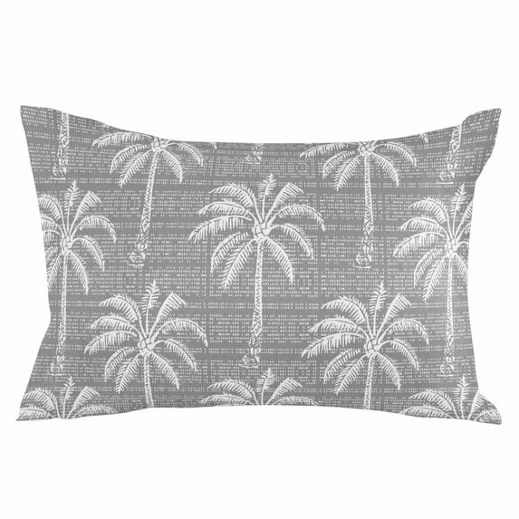 Grey Palm Tree Throw Pillow Cover 20 x 36 Inch Decorative Pillow Cover Summer Botanical Tropical Tree Lumbar Pillowcase Seasonal Rectangle Cushion Case for Couch Sofa Bed Living Room