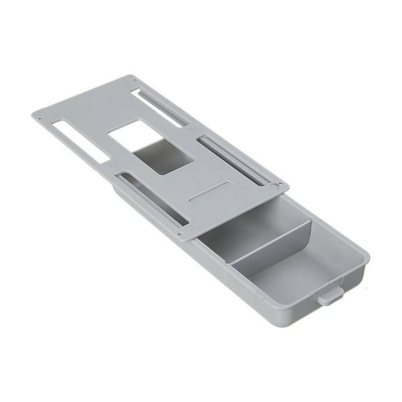 Grey Paste On Under Table Storage Box With Drawer Design For Home Office And Hidden Organization With Durable Build