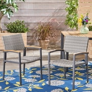 Grey Patio Dining Element - With Comfortable Mesh Seat Dining Chair Glow