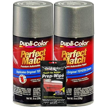 Grey Pearl Exact-Match Automotive Paint For Vehicles - 8 oz, Bundles Prep Wipe (3 Items)