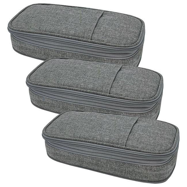 Grey Pencil Case, Pack of 3