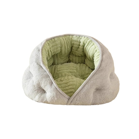 Grey Pet Bed Pet Villa Cat Bed,Removable Dog Bed Winter Warm Cat Bed,Two Purpose Pet Nest Mat,Gray Color,Soft Cloth Material