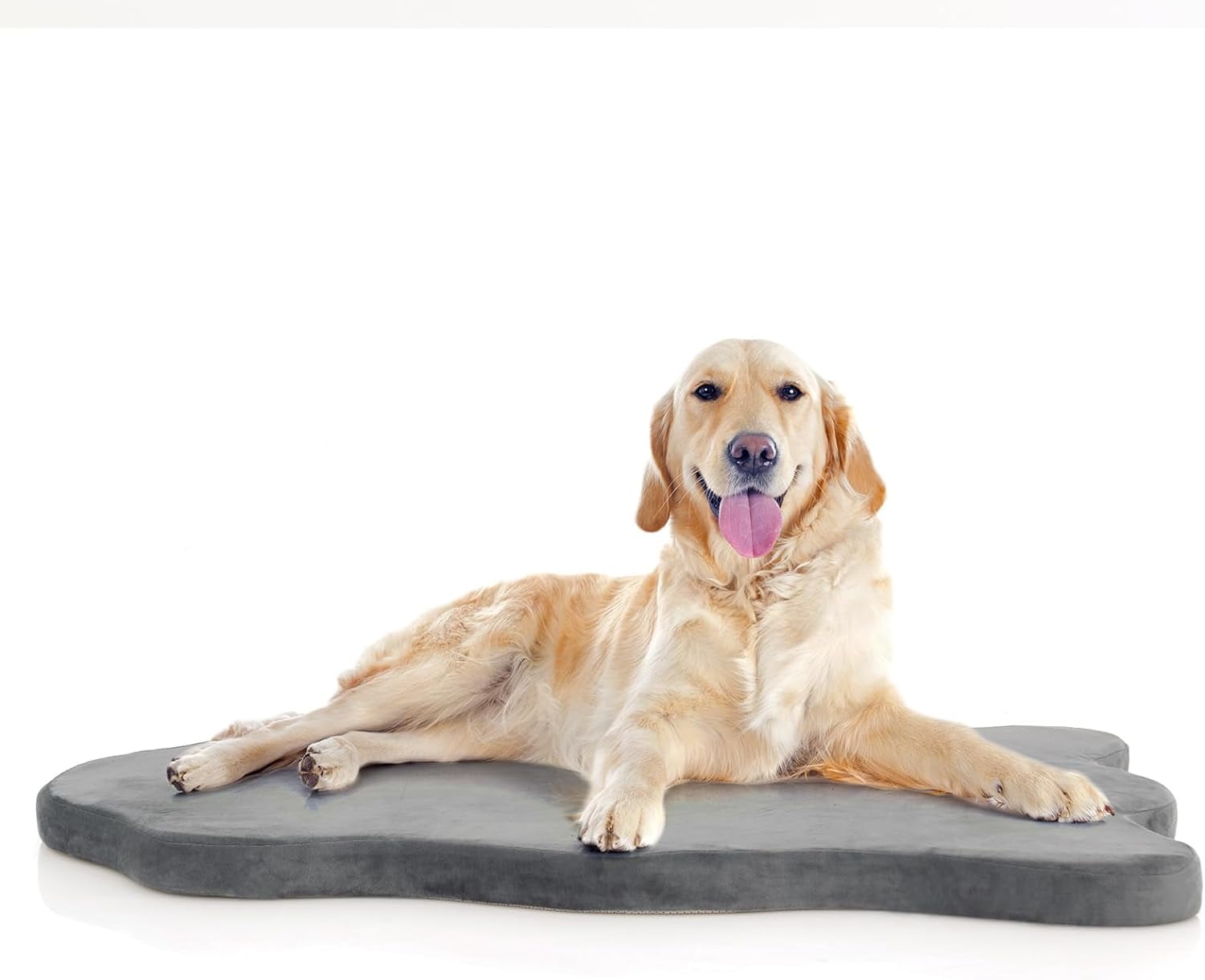 Grey Pet Dog Memory Foam Waterproof Bed Sleeping Pad Dog Crate Pad w/ Removable Cover