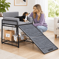 Grey Pet Window Perch with Stairs and Storage Ramp for Small Dogs and ...