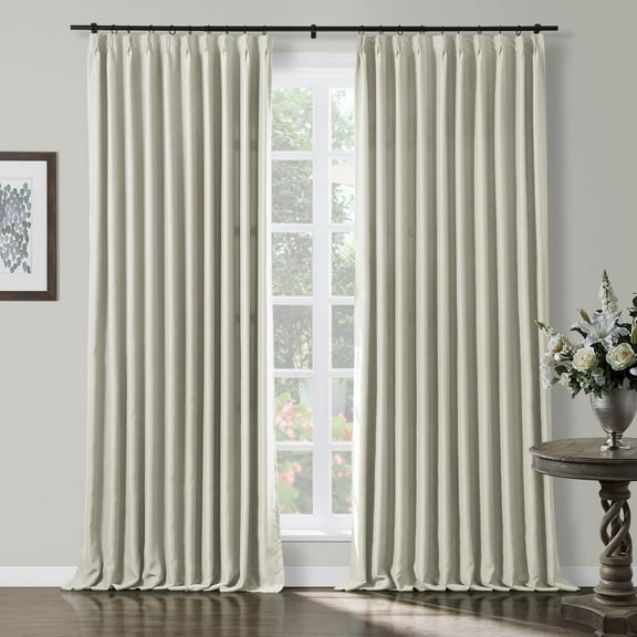 Grey Pinch Pleat Curtain Blackout, Triple Weave Thermal Insulated Energy Saving Solid Window Curtain Panel for Bedroom, 50 x 102 Inch, 1 Panel outdoor curtains