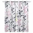 thumbnail image 1 of Grey Pink Botanical Blackout Curtains for Bedroom Living Room Darkening Curtains 90 Inch Watercolor Spring Floral Summer Leaf Black Out Window Curtain Privacy Window Treatment Drapes 52"x90"x2, 1 of 9