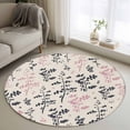 thumbnail image 1 of Grey Pink Botanical Round Area Rug 3Ft Washable Small Circle Rugs for Kitchen Entryway, Rustic Country Spring Floral Summer Leaf Non-Slip Carpet Floor Mats Indoor Outdoor Carpet Runner Home Decor, 1 of 8