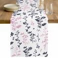 thumbnail image 1 of Grey Pink Botanical Table Runner - 72 Inch Long Watercolor Spring Floral Summer Leaf Cotton and Linen Blended Dress Scarves Farmhouse Table Runner for Kitchen Dining, Coffee Table, 13" x 72", 1 of 8