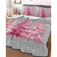 thumbnail image 1 of Grey Pink Christmas Twin XL Size Down Alternative Comforter, Lightweight Comforter Quilt Bedding Set with Pillow Shams Xmas Tree Snowflake Winter All Seasons Bed Comforter Duvet Insert 68"x98", 1 of 7