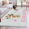 thumbnail image 1 of Grey Pink Giraffe Kitchen Runner Rug 2.7x5 Washable Runners for Hallway Non Slip Love Heart Spring Floral Botanical Large Area Rug Indoor Floor Carpet for Bathroom Laundry Entryway Bedroom, 1 of 8