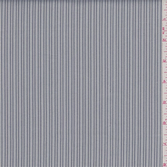 Grey Pinstripe Shirting, Fabric By the Yard