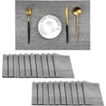 thumbnail image 1 of Grey Placemats, Heat Resistant Non-Slip Place mats for Dining Table, Washable Durable PVC Vinyl Woven Table Mats (Set of 20), 1 of 6
