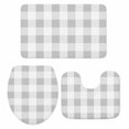 thumbnail image 1 of Grey Plaid Bath Mat 3 Piece Bathroom Rug Set, Spring Summer Farmhouse Buffalo Checkered Non Slip Bath Rug Contour Mat and Toilet Lid Cover, Absorbent Shower Mats Soft Bath Rugs and Mats Sets, 1 of 8