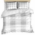 thumbnail image 1 of Grey Plaid Bedding 3 Piece Duvet Cover Set Queen Size, Spring Summer Farmhouse Buffalo Checkered Soft Microfiber Comforter Cover with Zipper Closure & Pillowcases, Wrinkle & FadeResistant Quilt Cover, 1 of 9