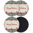 thumbnail image 1 of Grey Plaid Christmas Coasters Set of 4, Absorbent Coasters for Drinks, Xmas Snowflake Botanical Poinsettia Coaster for Desk Coffee Table Protection, Home Decor House Warming Gifts 4", 1 of 8