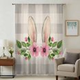 thumbnail image 1 of Grey Plaid Easter Sheer Curtains 72 Inches Long, Checkered Spring Floral Rustic Light Filering Curtains, Breathable Simi Curtain Privacy Drapes for Living Room Bedroom Lightweight Window Treatment, 1 of 9