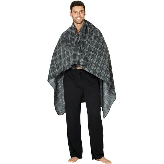 Grey Plaid Fleece Blanket