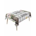 thumbnail image 1 of Grey Plaid Groundhog Table Cloth, Waterproof Tablecloth for Rectangle Tables, Spring Floral Butterfly Botanical Reusable Washable Fabric Table Cover for Restaurant Kitchen Dining Tables 54"x108", 1 of 9