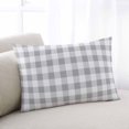 thumbnail image 1 of Grey Plaid Lumar Pillow Covers,Gradient Geometric Buffalo White Checkered Soft Breathable Throw Pillow Cases with Invisible Zipper,Decorative Pillowcase Pillows Protectors for Sofa Bed Chair 16"x24", 1 of 9