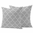 thumbnail image 1 of Grey Plaid Pillow Covers 2 Pack Retro Country Moroccan National Geometrical Plaid Pillowcase Waterproof Outdoor Throw Pillow Cover for Patio Garden Square Cushion 26”x26”, 1 of 9