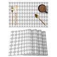 thumbnail image 1 of Grey Plaid Placemats Set of 6 Modern Minimalist Geometric Gingham Checkered Place Mats Indoor Wipeable Table Mats Washable Cloth Dining Table Placemats for Kitchen Holiday Party Home Decor 13x19 Inch, 1 of 9