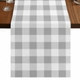 thumbnail image 1 of Grey Plaid Short Table Runner 36 Inches Long,Gradient Geometric Buffalo White Checkered Cotton Linen Table Runners Dresser Scarves,Tabletop Scarf Furniture Cover for Home Dinner Party Decor 13"x36", 1 of 8