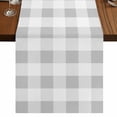 thumbnail image 1 of Grey Plaid Short Table Runner 60 Inches Long,Spring Summer Farmhouse Buffalo Checkered Cotton Linen Table Runners Dresser Scarves,Tabletop Scarf Furniture Cover for Home Dinner Party Decor 13"x60", 1 of 8