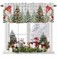 thumbnail image 1 of Grey Plaid Snowman Christmas Tree Valances for Windows, 42 x 18in, Xmas Gift Winter Snowflake Rod Pocket Kitchen Valance Curtain Light Filtering Window Treatments for Living Room Bedroom, 1 Panel, 1 of 7