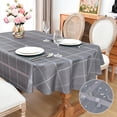 thumbnail image 1 of Grey Plaid Tablecloth Waterproof Table Cloth Oval Elegant Plaid Tablecloths for Daily Use Home Dining Room Kitchen 60x84 Inch, 1 of 6