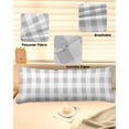 thumbnail image 1 of Grey Plaid Throw Pillow Covers, Spring Summer Farmhouse Buffalo Checkered Soft Breathable Pillow Cases with Invisible Zipper for Sleeping, Long Body Pillowcases for Couch Bed Sofa Chair 20x54 Inches, 1 of 6