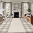 thumbnail image 1 of Grey Plaid Washable Living Room Rugs 5'x7', Retro Country Grey Plaid Linen Texture Low Pile Throw Large Area Rugs Non-Slip Sturdy Edge Binding Carpet for Dining Room Bedside Kitchen, 1 of 9