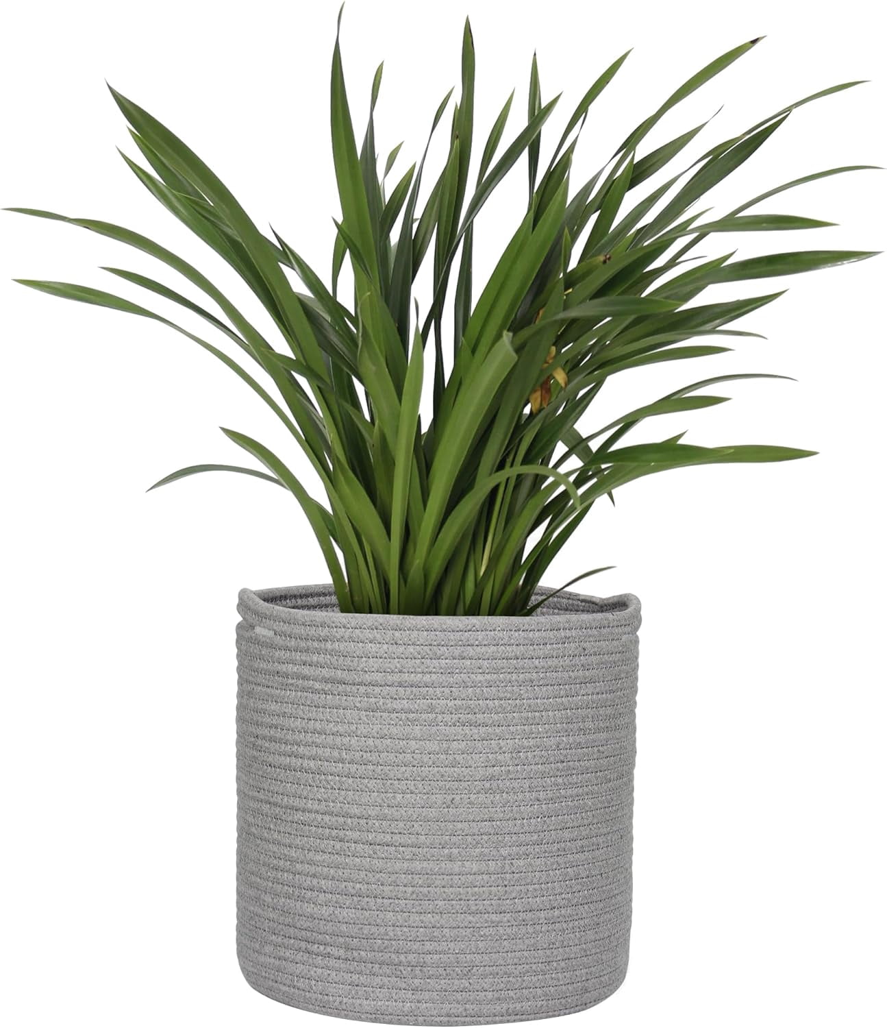 Grey Plant Basket, Woven Basket Planter for 10 inch Pot, Round Indoor ...