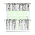 thumbnail image 1 of Grey Plant Leaves Kitchen Curtains and Valances Set-3 Piece Kitchen Curtains Sets with Valance for Windows Rod Pocket Machine Washable Kitchen Decor(54"x18"+2x27.5"x24"), 1 of 5