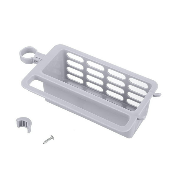 Grey Plastic Dish Drainer Rack With Multiple Compartments, Foldable Design And Drying Tray For Kitchen Sink, Countertop And Utensil Storage, 6.88X4.13X2.55In 0.15Lb