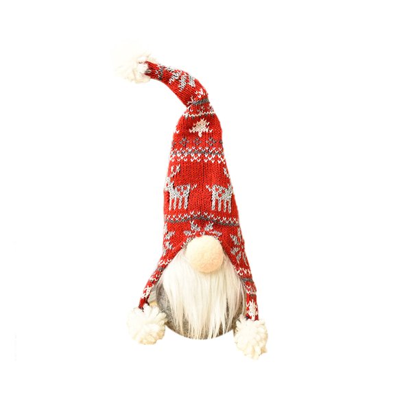 Grey Plush Faceless Gnome Doll Ornament Holiday Decor For Indoor Table And Festive Season Display