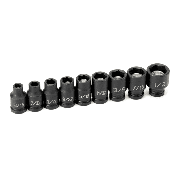 Grey Pneumatic 1/4" Drive 9 Piece Magnetic Impact Socket Set