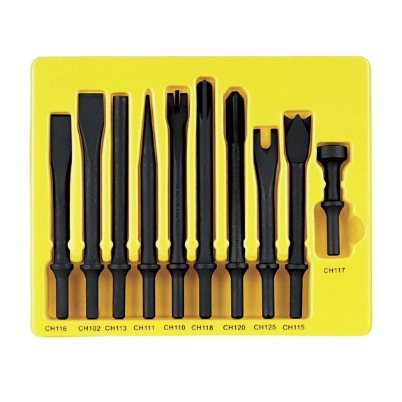 Grey Pneumatic 10 Piece General Service Chisel Set - .401 Shank