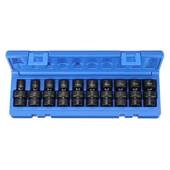 Grey Pneumatic 1210UM 10 Pc Metric Impact Socket Set 10-19mm
